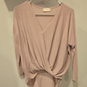 Altar'd State Dusty Pink Wrap Blouse